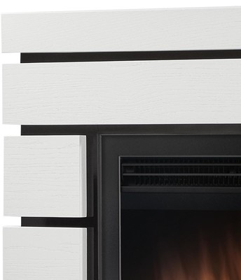 Электрокамин с широким очагом 2D Electrolux EFP/P-3020LS N с порталом Firelight Moderno 30 шпон белый дуб фото #8