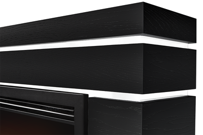 Электрокамин с широким очагом 2D Electrolux EFP/P-3020LS N с порталом Firelight Moderno 30 шпон чёрный дуб фото #6