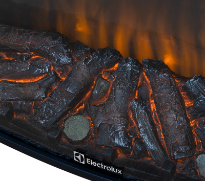 Электрокамин с широким очагом 2D Electrolux EFP/P-3020LS N с порталом Firelight Porto 30 камень черный, шпон венге фото #4