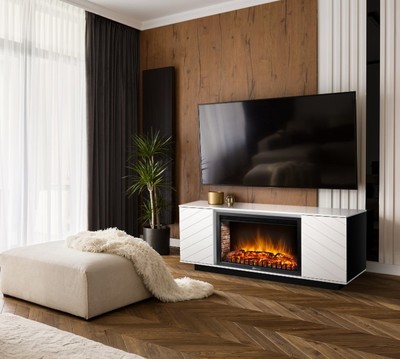 Электрокамин с широким очагом 2D Electrolux EFP/P-3020LS с порталом Firelight Como 30 белый, черный фото #11