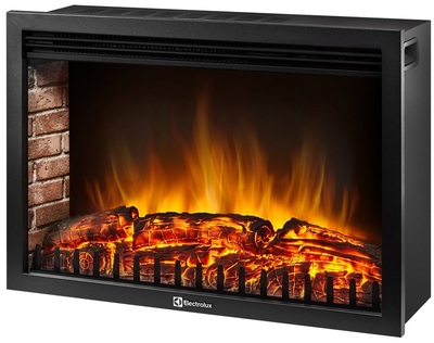 Электрокамин с широким очагом 2D Electrolux EFP/P-3020LS с порталом Firelight Quadro 30 песчаник античный белый/белая эмаль фото #3