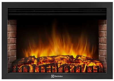Электрокамин с широким очагом 2D Electrolux EFP/P-3020LS с порталом Firelight Quadro 30 песчаник античный белый/белая эмаль фото #6