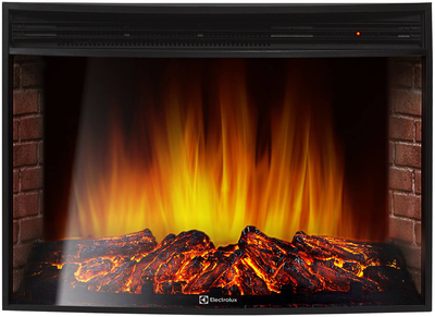 Электрокамин с широким очагом 2D Electrolux EFP/P-3320RLS с порталом Firelight Barocco 30 белый дуб с золотой патиной фото #3
