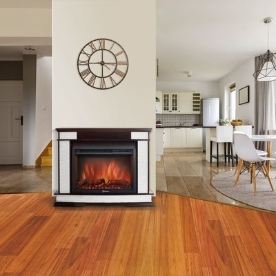 Электрокамин с широким очагом 2D Electrolux EFP/P-3320RLS с порталом Firelight Scala 30 сланец скалистый белый, тёмный дуб фото #7