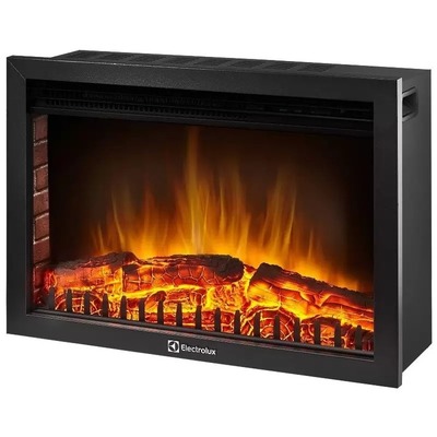 Электрокамин с широким очагом 2D Electrolux EFP/P-2520LS с порталом Firelight Excalibur 25 камень белый, шпон венге фото #5