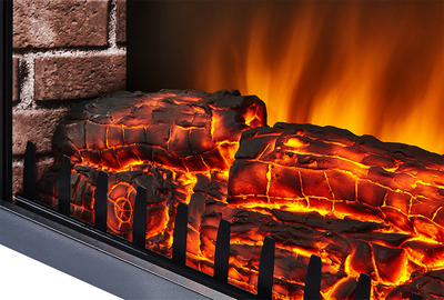 Электрокамин с широким очагом 2D Electrolux EFP/P-3020LS с порталом Firelight Excalibur 30 камень белый, шпон венге фото #3
