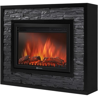 Электрокамин с широким очагом 2D Electrolux EFP/P-3020LS с порталом Firelight Loft 30 черный, черная эмаль фото #2
