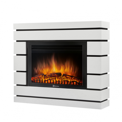 Электрокамин с широким очагом 2D Electrolux EFP/P-2520LS с порталом Firelight Moderno 25 белый дуб фото #2