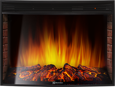 Электрокамин с широким очагом 2D Electrolux EFP/P-2720RLS с порталом Firelight Pietra Nuovo 25 камень сланец чёрный, шпон венге фото #3