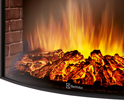 Электрокамин с широким очагом 2D Electrolux EFP/P-3320RLS с порталом Firelight Pietra Nuovo 30 камень сланец чёрный, шпон венге фото #3