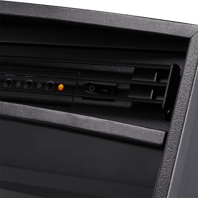 Электрокамин с широким очагом 2D Electrolux EFP/P-3320RLS с порталом Firelight Pietra Nuovo 30 камень сланец чёрный, шпон венге фото #4
