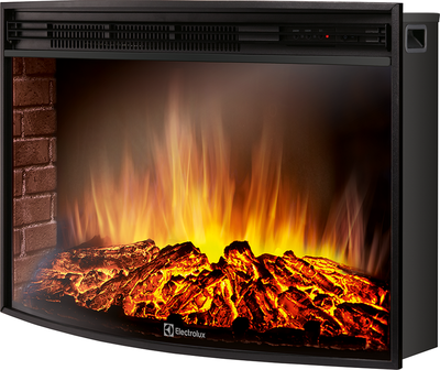 Электрокамин с широким очагом 2D Electrolux EFP/P-3320RLS с порталом Firelight Pietra Nuovo 30 камень сланец чёрный, шпон венге фото #2