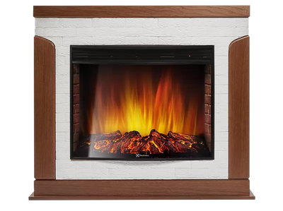 Электрокамин с широким очагом 2D Electrolux EFP/P-2720RLS с порталом Firelight Prestigio 25 камень белый, шпон дуб