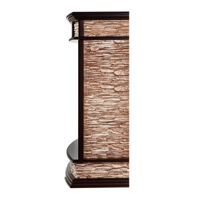 Электрокамин с широким очагом 2D Electrolux EFP/P-3020LS с порталом Firelight Scala 30 камень сланец скалистый бурый, шпон тёмный дуб фото #3