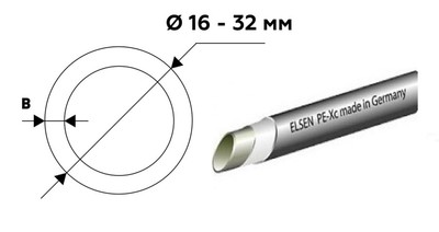 Диаметр трубы 32 мм Elsen PE-Xa, 32х4,4, 6 м фото #2