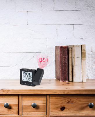 Часы с красной проекцией Explore Scientific С проектором и термометром, черные фото #3