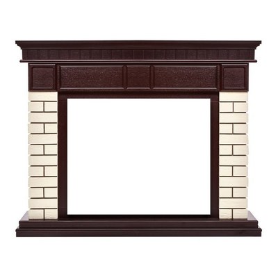 Широкий портал Firelight Bricks 25 кирпич Бежевый/шпон Тёмный дуб