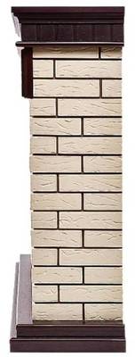 Угловой широкий портал Firelight Bricks 30U (угловой) камень бежевый, шпон темный дуб фото #6