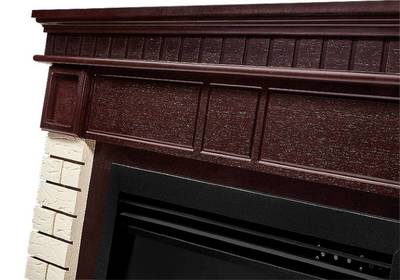 Угловой широкий портал Firelight Bricks 30U (угловой) камень бежевый, шпон темный дуб фото #8