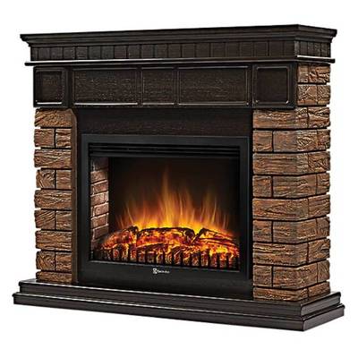 Широкий портал Firelight Bricks Wood 30 камень темный, шпон венге фото #4