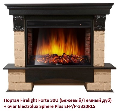 Угловой широкий портал Firelight Forte 30U (Бежевый/Темный дуб) фото #3