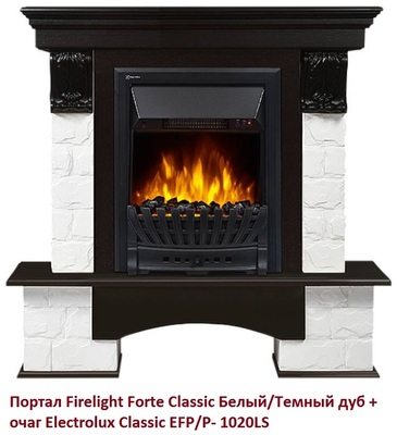 Классический портал для камина Firelight Forte Classic Белый/Темный дуб фото #2