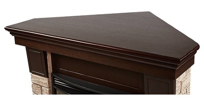 Угловой широкий портал Firelight Forte Wood 25U (угловой) камень коричневый, шпон темный дуб фото #5