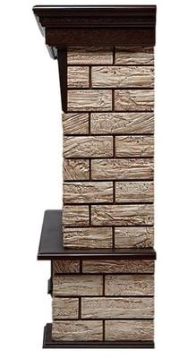Классический портал для камина Firelight Forte Wood Classic камень коричневый, шпон темный дуб фото #5