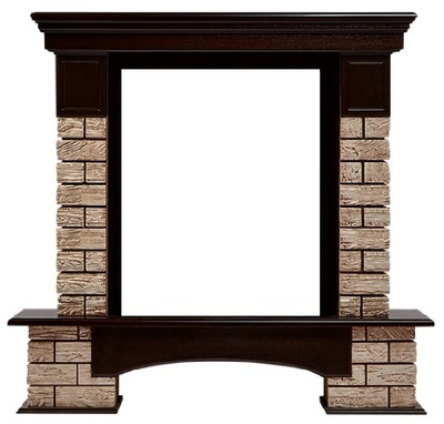 Классический портал для камина Firelight Forte Wood Classic камень коричневый, шпон темный дуб