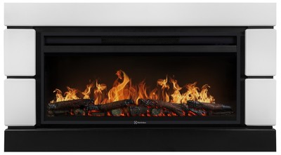 Электрокамин с широким очагом 2D Electrolux EFP/P-3620LS с порталом Firelight Moderno 36, белый, р/в