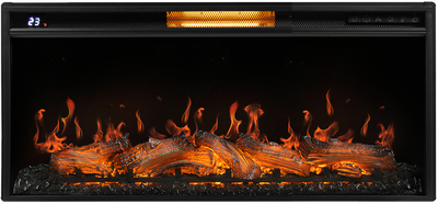 Электрокамин с широким очагом 2D Royal Thermo Aurora RTFP/P-AR40LSс порталом Firelight Moderno 40, белый, р/в фото #3