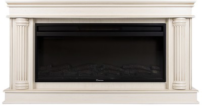 Линейный электрокамин Electrolux EFP/P-4220LS с порталом Firelight Olympia 42, слоновая кость с золотой патиной фото #8