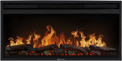 Электрокамин с широким очагом 2D Electrolux EFP/P-3620LS с порталом Firelight Porto 36 камень черный шпон венге фото #3