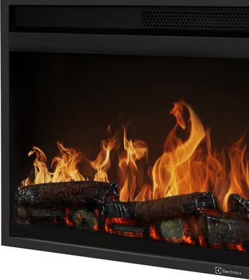 Электрокамин с широким очагом 2D Electrolux EFP/P-3620LS с порталом Firelight Porto 36 камень черный шпон венге фото #10