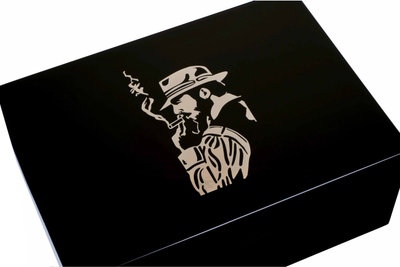 Настольный хьюмидор Gentili Fumatore Argento на 50 сигар, Черный лак SV50-Black-Smoker-Silver фото #7
