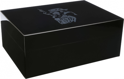Настольный хьюмидор Gentili Fumatore Argento на 50 сигар, Черный лак SV50-Black-Smoker-Silver