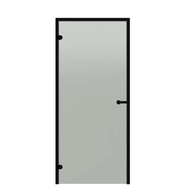 Двери стеклянные HARVIA 7/19 Black Line коробка алюминий, стекло сатин DA71905BL