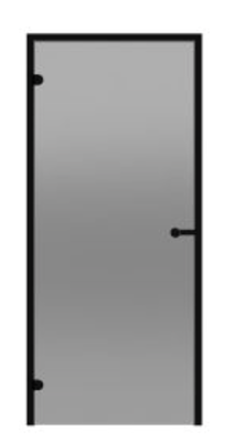 Двери стеклянные HARVIA 9/21 Black Line коробка алюминий, стекло серое DA92102BL