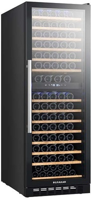 Отдельностоящий винный шкаф 101-200 бутылок HURAKAN HKN-WNC415CDW