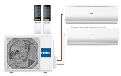 Мульти сплит-система на 2 комнаты Haier Lightera Super Match 2U40S2SM1FA/AS09NS6ERA-W/AS12NS6ERA-W