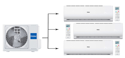 Мульти сплит-система на 3 комнаты Haier Leader Super Match 3U70S2SR5FA/AS07TS6HRA-M/AS12TS6HRA-M*2шт