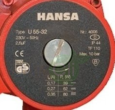 Насос для отопления Hansa U 35-32 фото #2