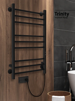 Электрический полотенцесушитель INDIGO Line Trinity (el) 80/50 Черный муар фото #6