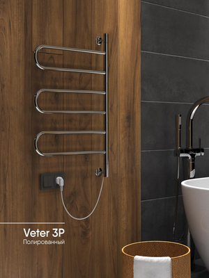 Электрический полотенцесушитель INDIGO Veter 3P (el) 75/45 Полиров. фото #3