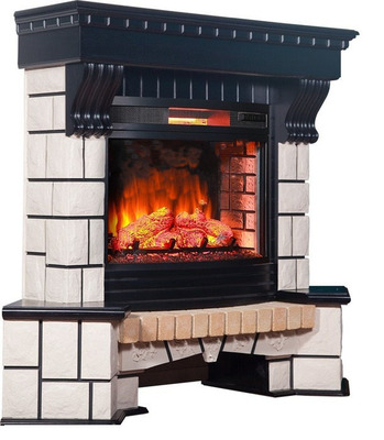 Каменный камин (портал+очаг) InterFlame Exter /Экстер угловой с очагом Panoramic 25 LED FX QZ фото #9