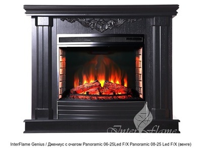 Деревянный камин (портал+очаг) InterFlame Genius / Джениус с очагом Panoramic 25 LED FX