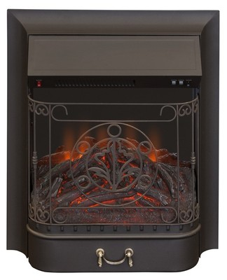 Электрокамин с классическим очагом 2D InterFlame Аспен бежевый с золотом с очагом Majestic LUX/BLACK фото #2
