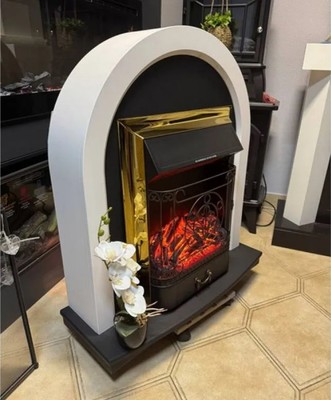 Классический портал для камина InterFlame Джойс белый/черный под классический очаг Fobos/Majestic фото #3