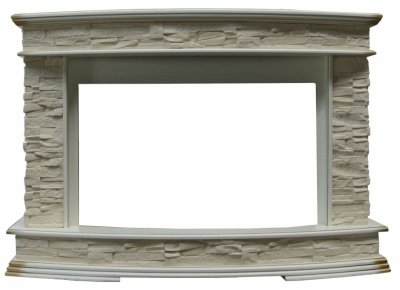 Широкий портал InterFlame Памир сланец под Panoramic 33W FX (бежевый с патиной)