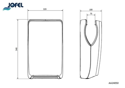 Пластиковая сушилка для рук Jofel Tifon 1500 Вт (АА24050) фото #2